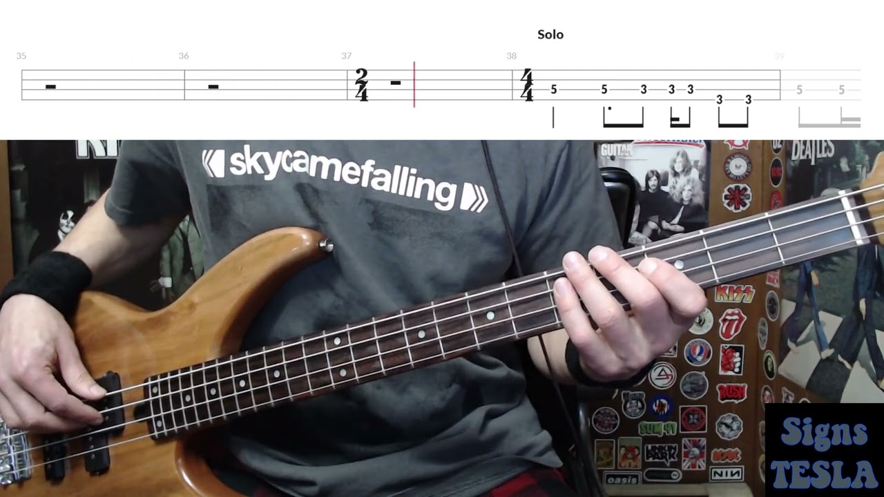 Signs by Tesla - Bass Cover with Tabs Play-Along