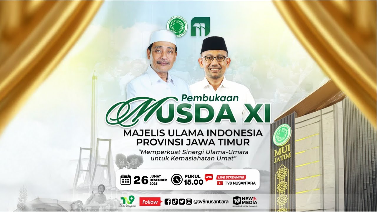 🔴(LIVE) Pembukaan Musyawarah Daerah (MUSDA) XI Majelis Ulama Indonesia (MUI) Provinsi Jawa Timur