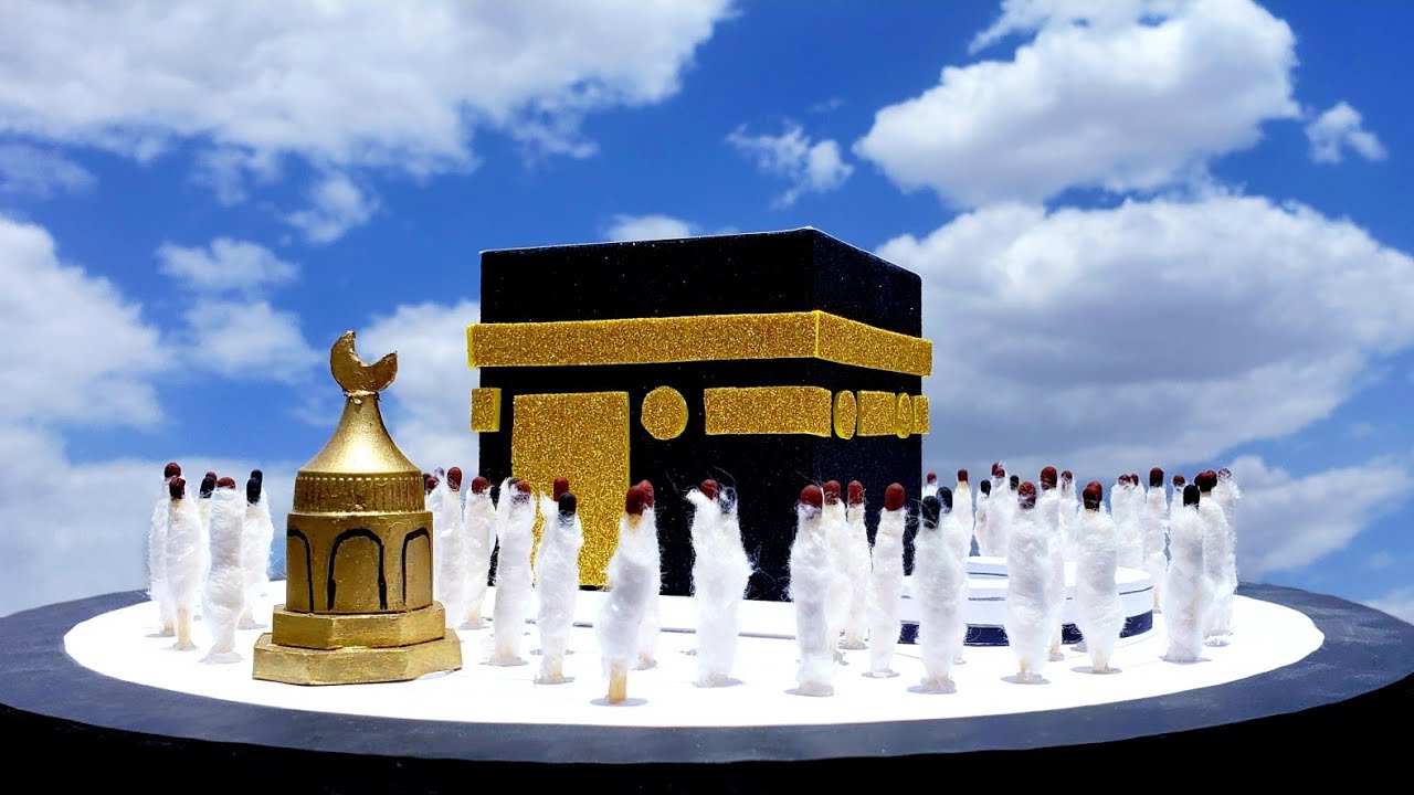 أجمل مجسم للكعبة الشريفة معا الحُجاج 🕋 | طريقة عمل مجسم الكعبة بطريقة إحترافية وسهله | راحة نفسية 😍