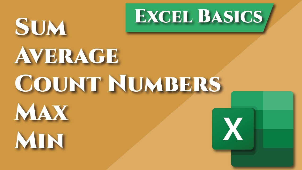 Bazat në Excel, funksionet Sum, Average, Count Numbers, Max dhe Min