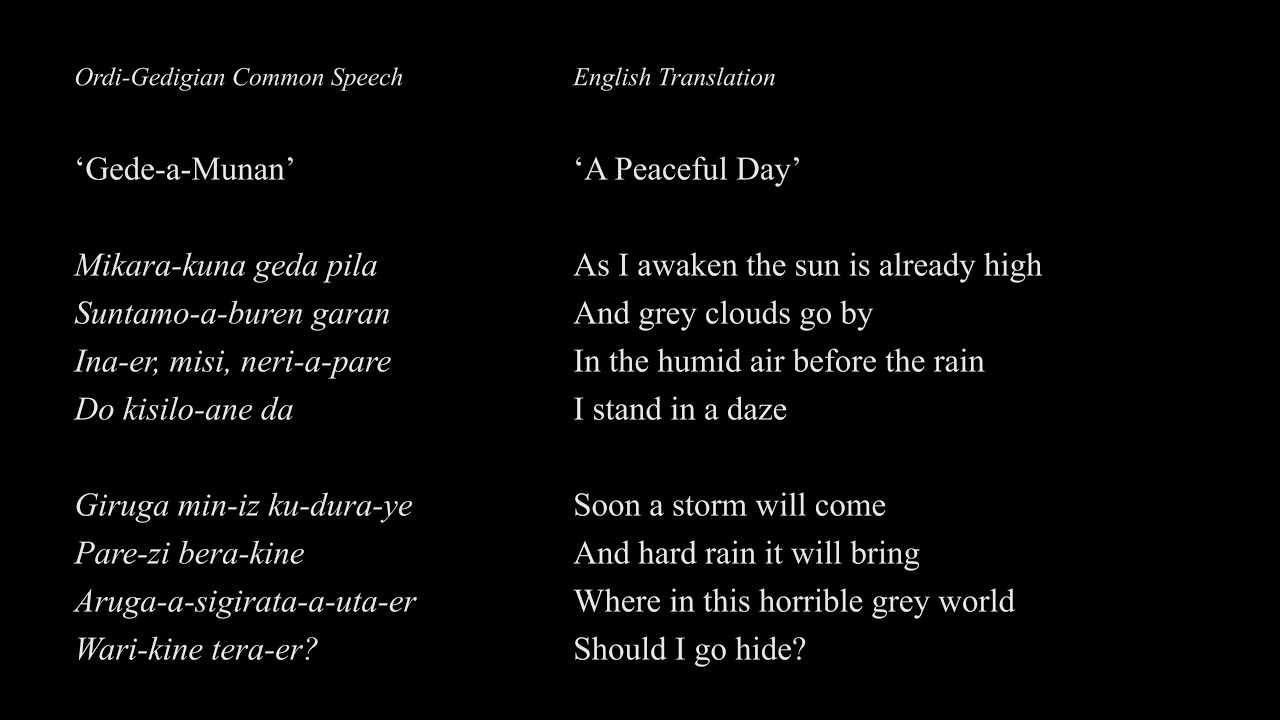 Gede-a-Munan (A Peaceful Day) | Original Song in a Conlang | Con-Pop 001