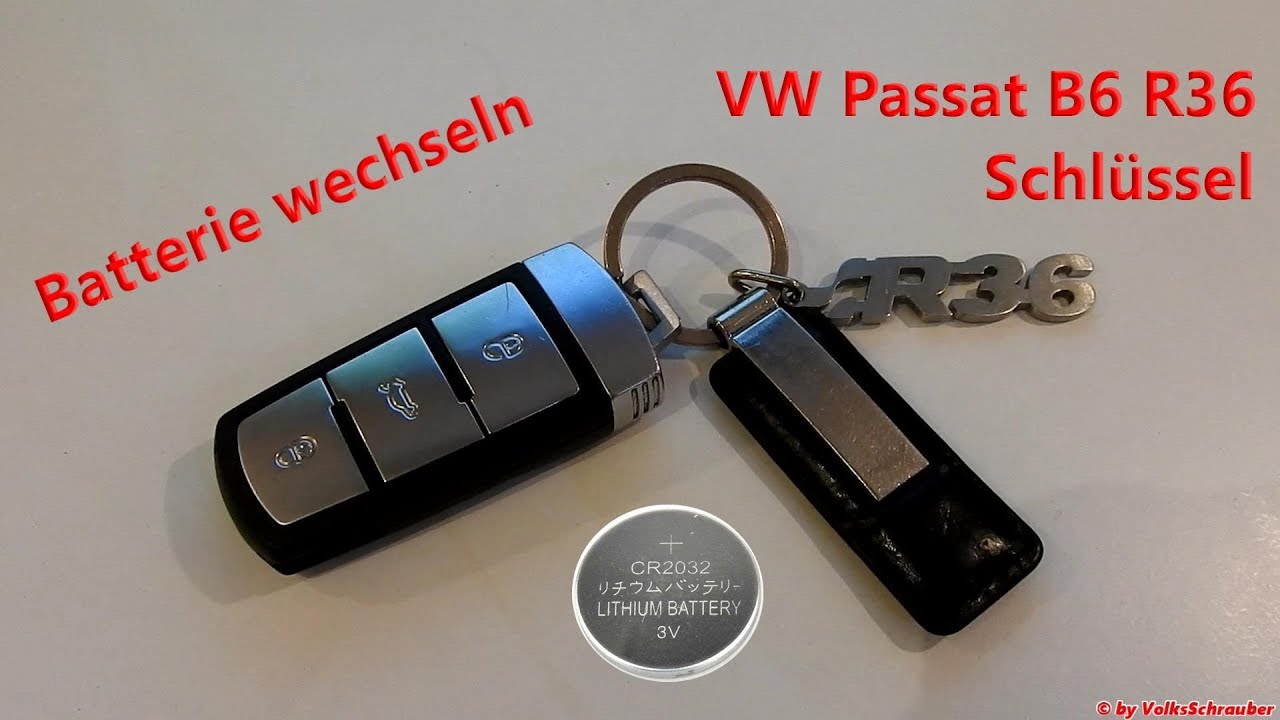 Batterie Wechsel am VW Passat B6 R36 Schlüssel - Change Key Fob Battery type CR2032