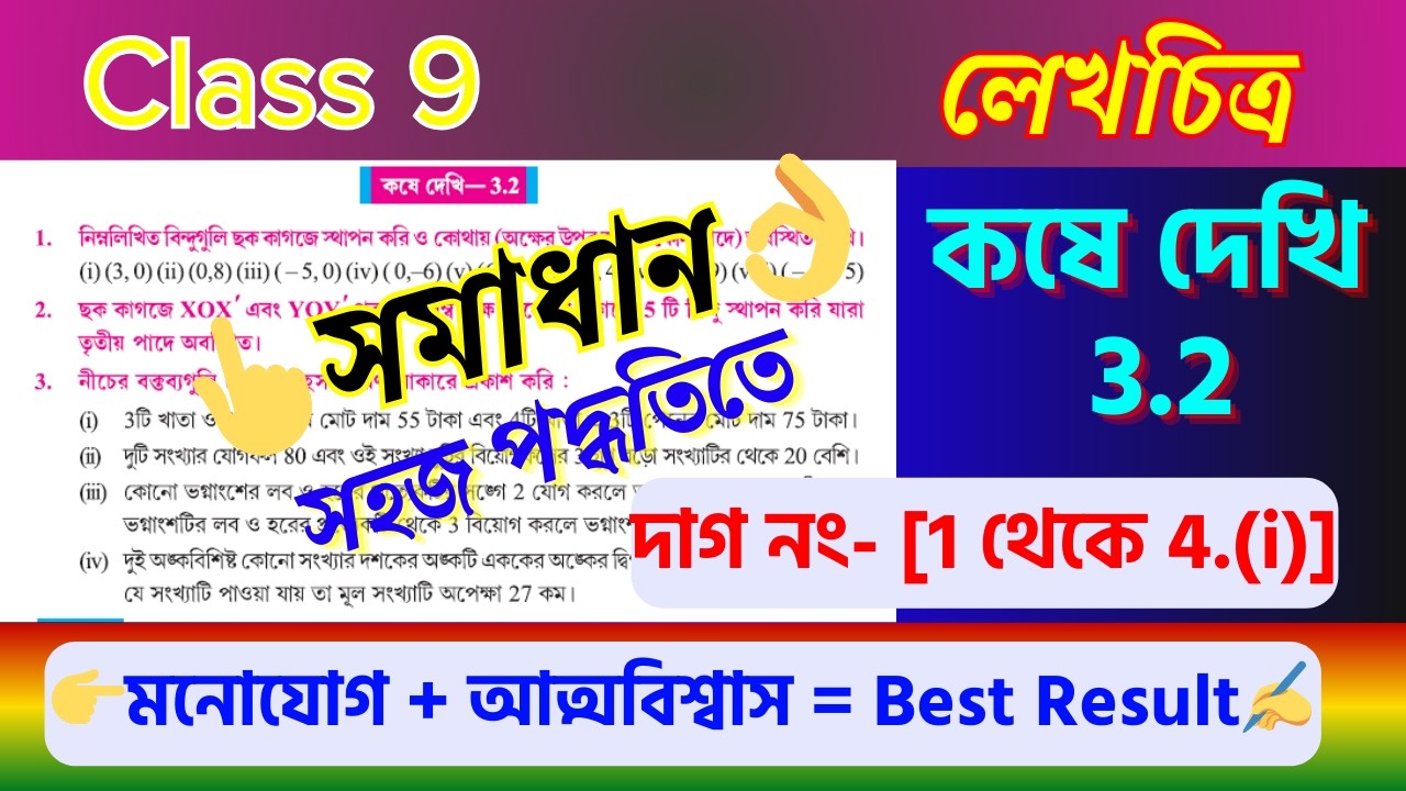 কষে দেখি 3.2 সমাধান | Class 9 Mathematics Chapter 3 লেখচিত্র Graph | Learn Math Happily