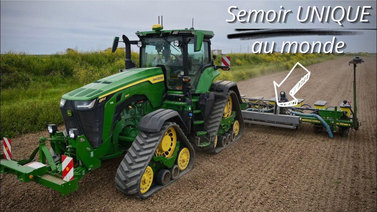 😱 Un semoir de 12 RANGS UNIQUE AU MONDE avec un JOHN DEERE 8RX340 au semis de tournesol 🌻