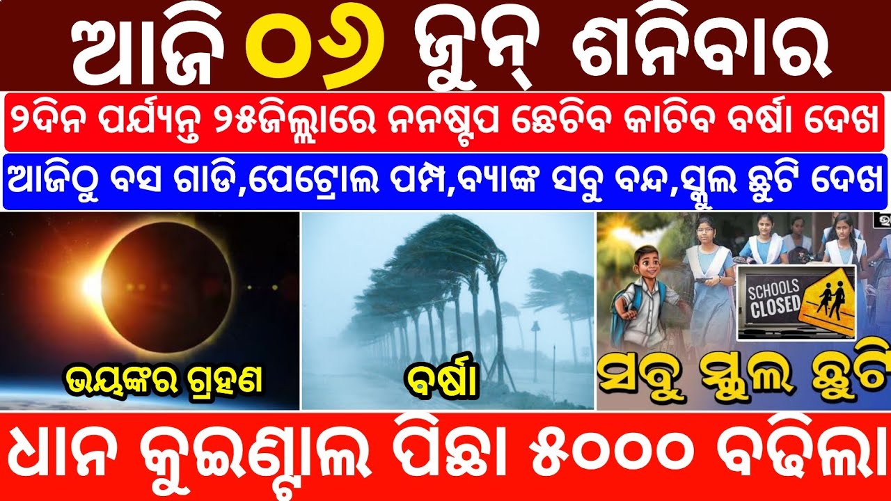 Today's Odia News/06 June 2026/Odisha News Today/PM Kisan Yojana/Subhadra Yojana/odisha news