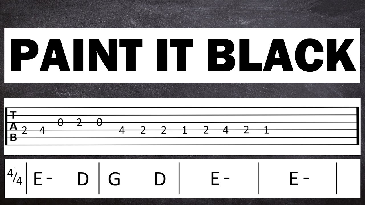 PAINT IT BLACK cover ((Guitar Tab w/ Chords)