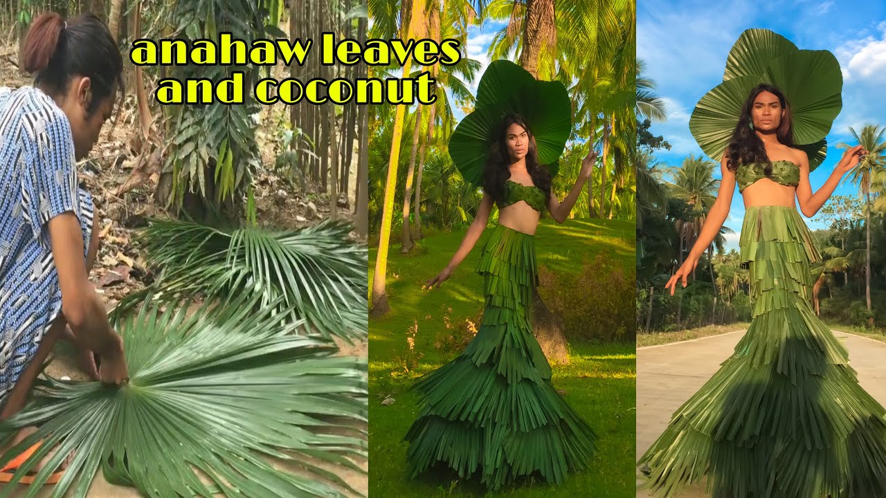 Anahaw and Coconut leaves into a two piece Mermaid Gown (natures calling)