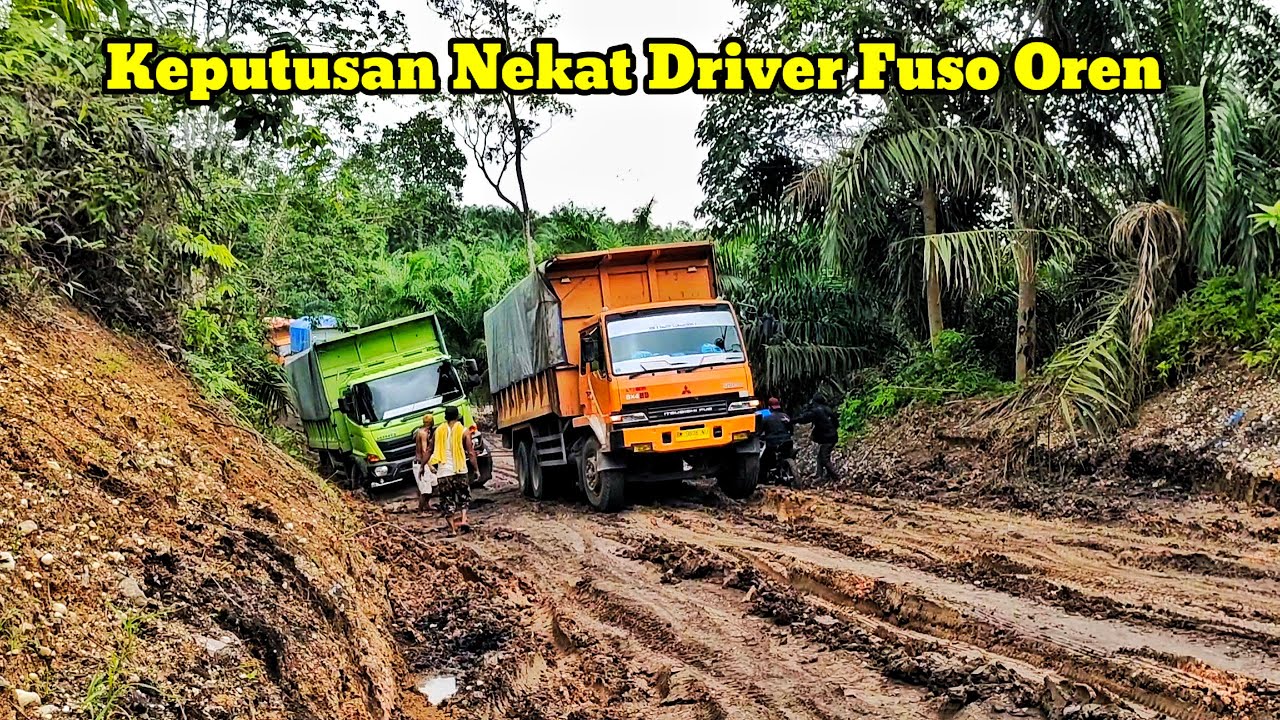 Tak Ingin Mengecewakan Temannya 2 Kali Percobaan Beresiko Dilakukan Driver Truck Fuso Oren