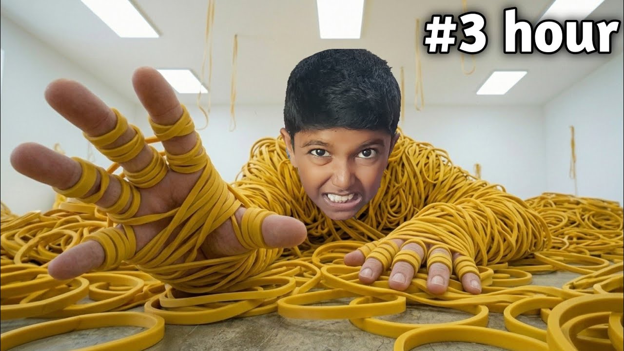 මම රබර් බෑන්ඩ් 1000ක් එකට ඇමුණුවා | I attached 1000 rubber bands together | Bravely Ghost 