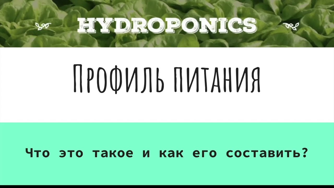 Профиль питания для растений выращиваемых на гидропонике. Что это такое и как его составить