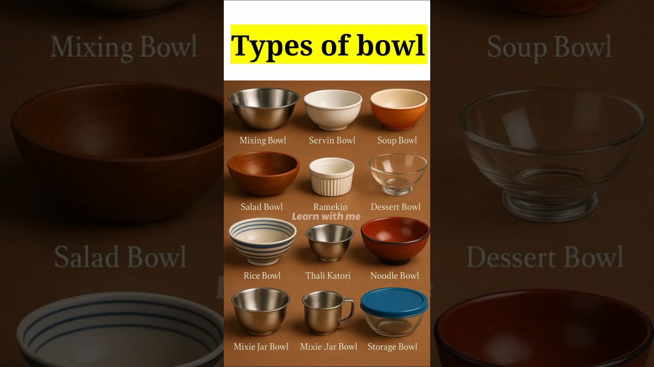 Types of bowl name in english with picture 🥣 #bowl #englishvocabulary