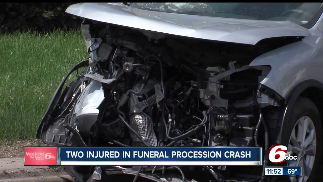 Car leading funeral procession involved in wreck with another vehicle not in the procession