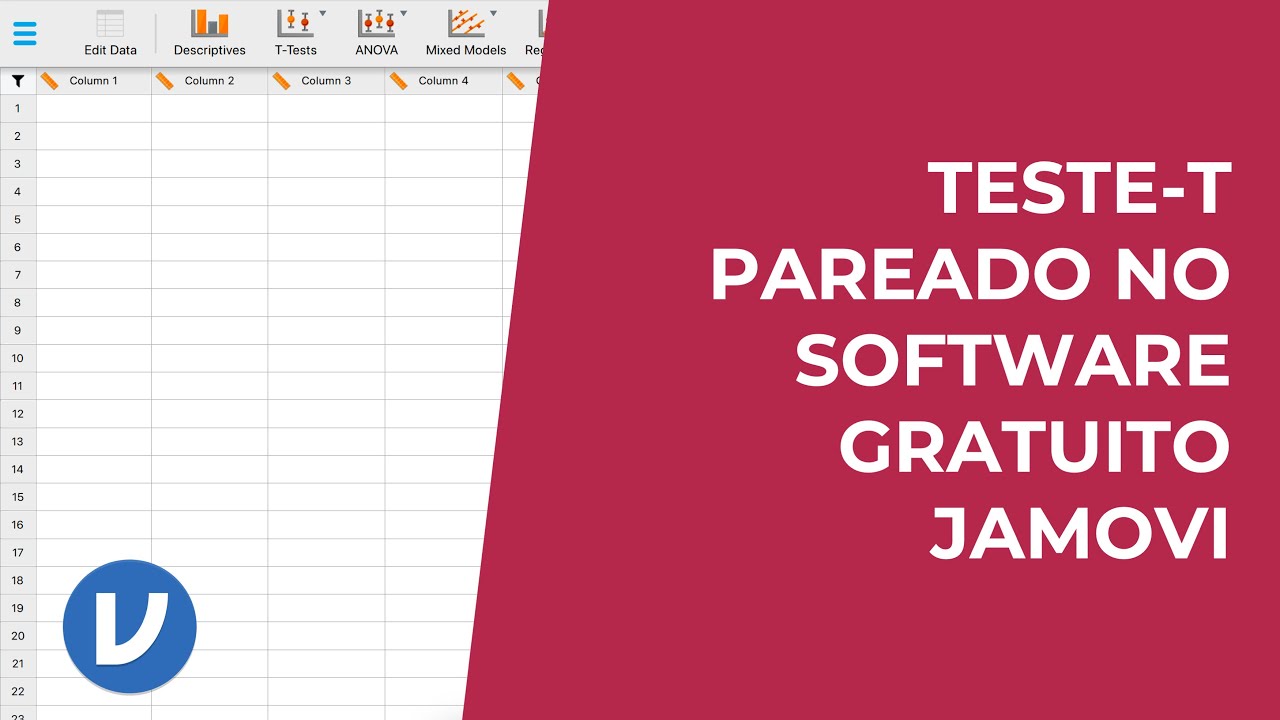 Teste-t pareado no software gratuito Jamovi