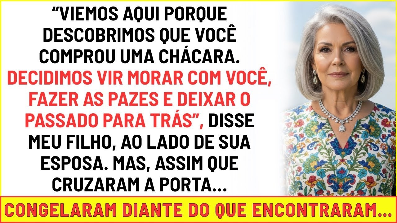 Viemos porque descobrimos que você comprou uma chácara. Decidimos vir morar com você disse meu filho