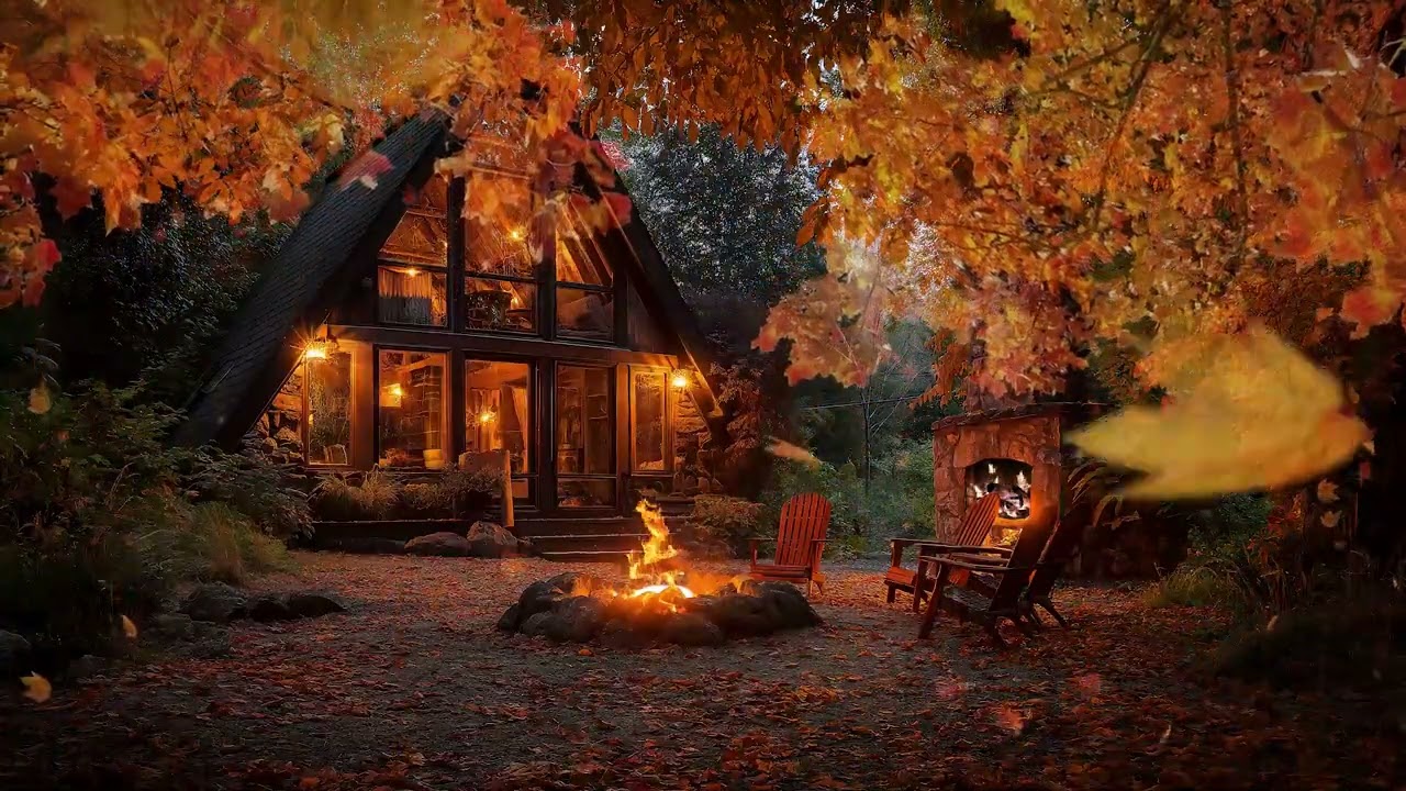 🍁 Whispers of the Autumn Forest | The Warm Glow of Fire and the Silence of Night