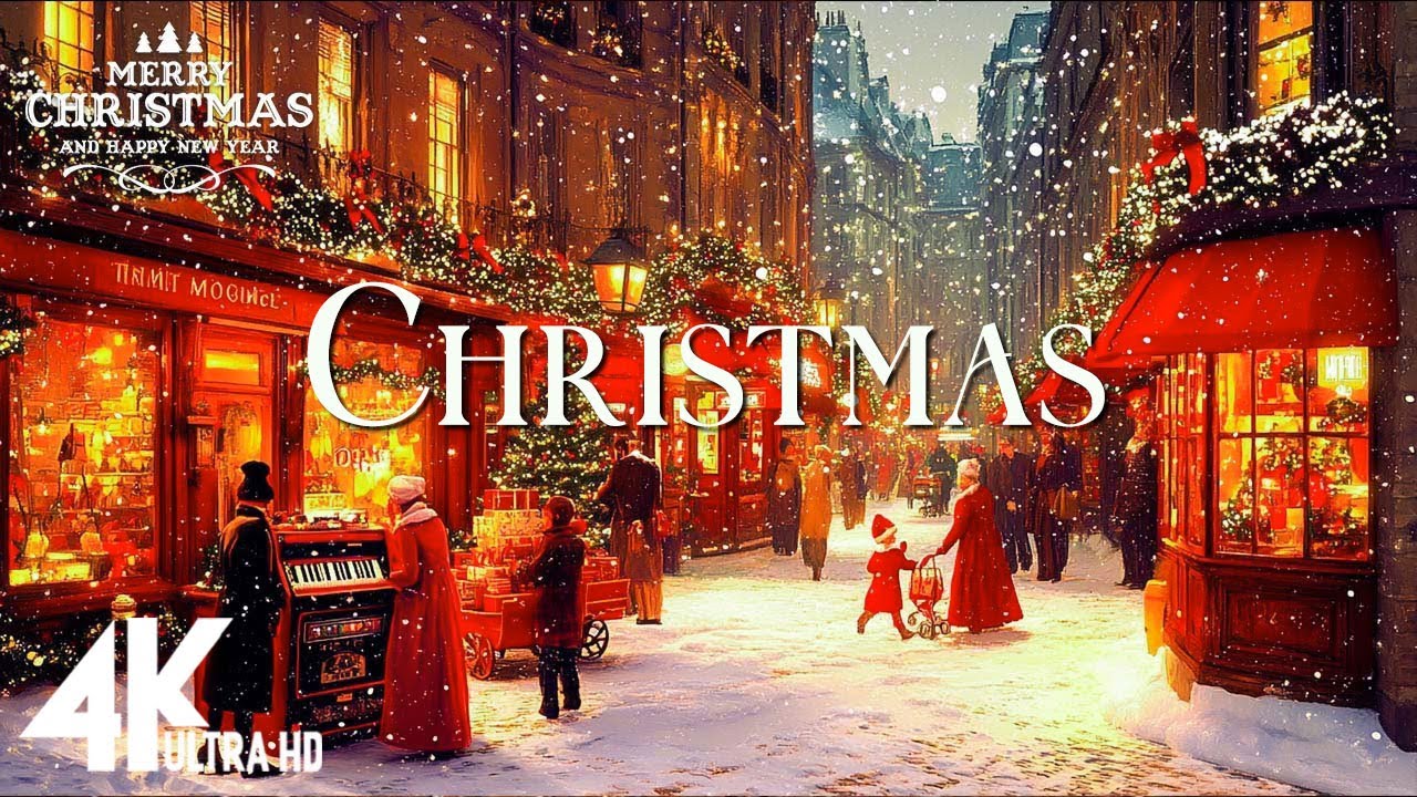 Рождественская атмосфера 4K - Самые красивые рождественские деревни в мире 🎄 Праздничные огни ✨