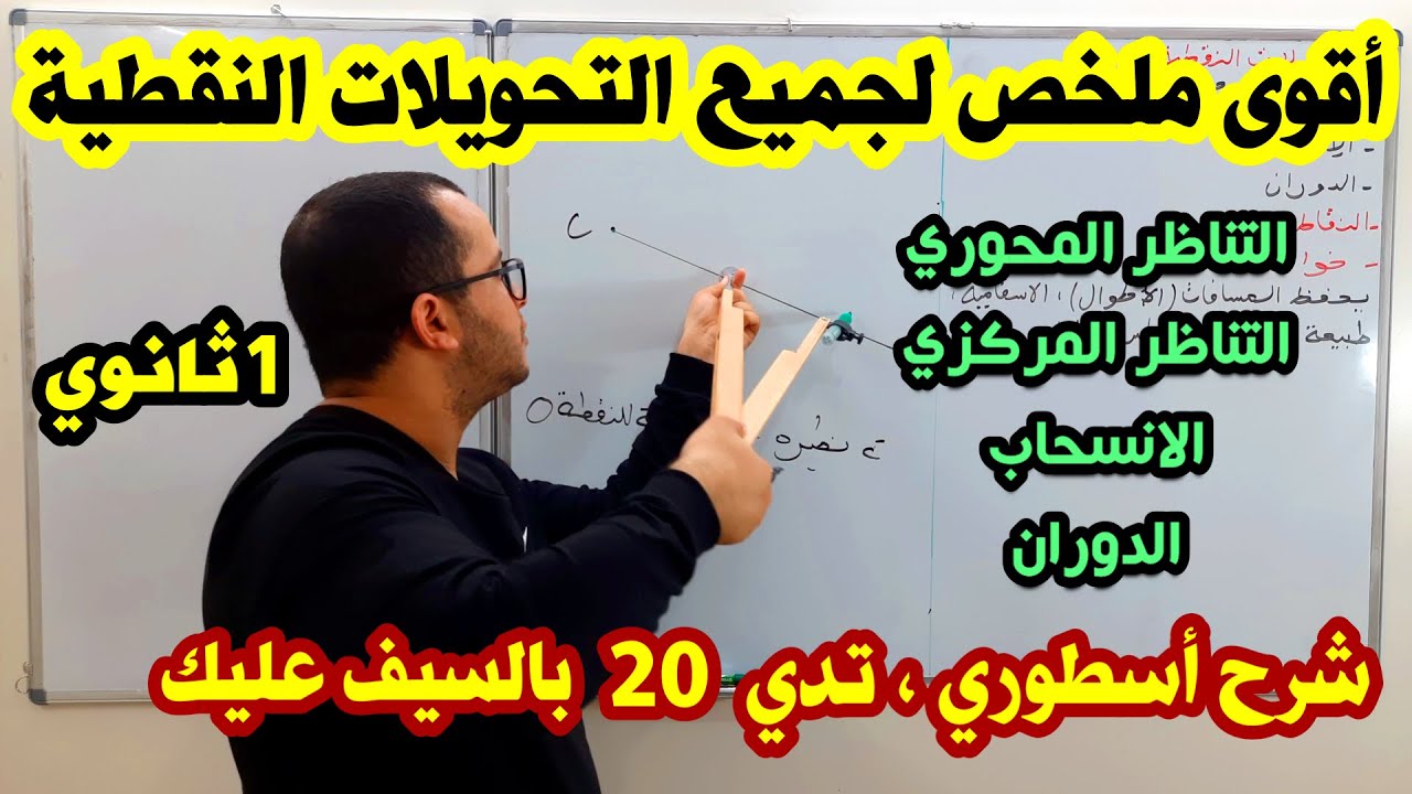 أقوى ملخص لجميع التحويلات النقطية في محور الهندسة المستوية للسنة اولى ثانوي في الرياضيات