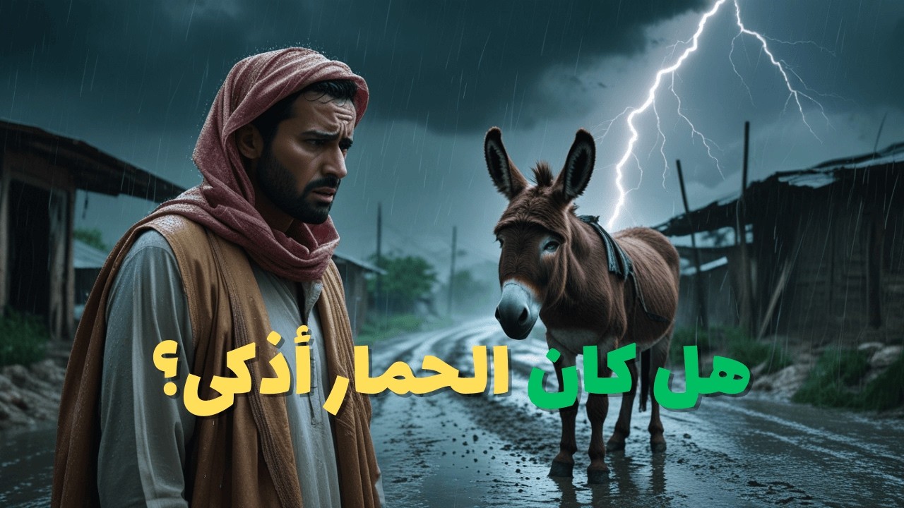 جحا والحمار في المطر | من الذي ندم أولًا؟ قصة ساخرة بحكمة عميقة لا يفهمها إلا الأذكياء!