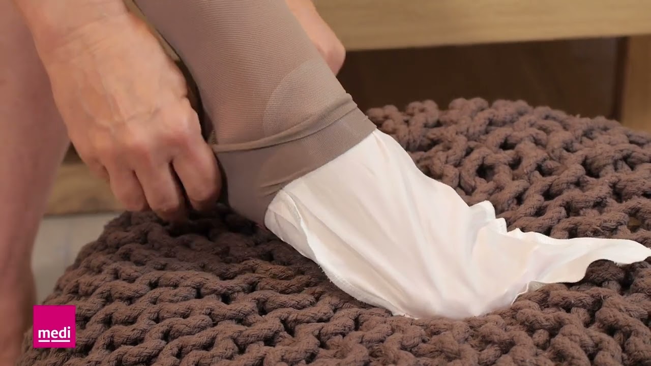 Donning Medical Compression Stockings (Open Toe) Using medi’s Donning Aid