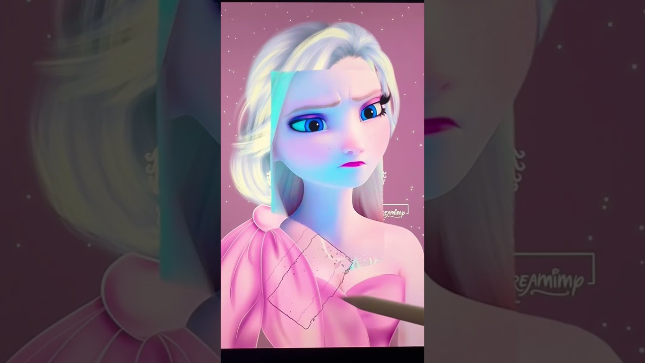 Glowup Elsa #disney #glowup #transformation #digitalart #shortswithzita #artwork #shorts #frozen