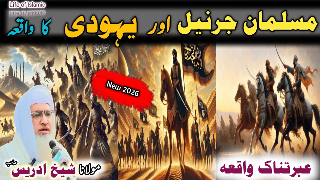 Poshto bayan / Molana Idrees Sab / Islamic videos / Islamic stories/مسلمان جرنیل اور یہودی کا واقعہ 