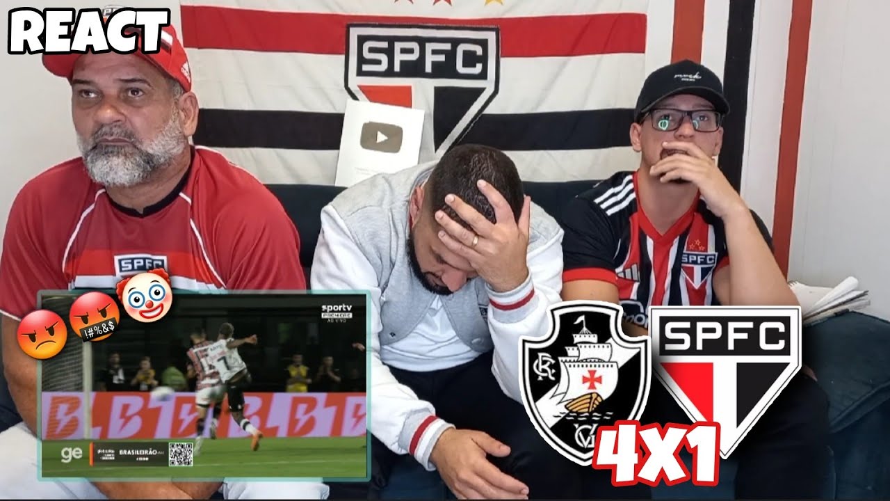 REACT VASCO 4X1 SÃO PAULO - HUMILHAÇÃO!!! TIME SEM VERGONHA