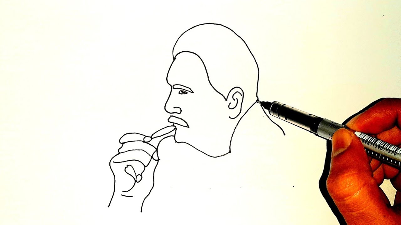 allama iqbal sketch single line draw || pakistan drawing
