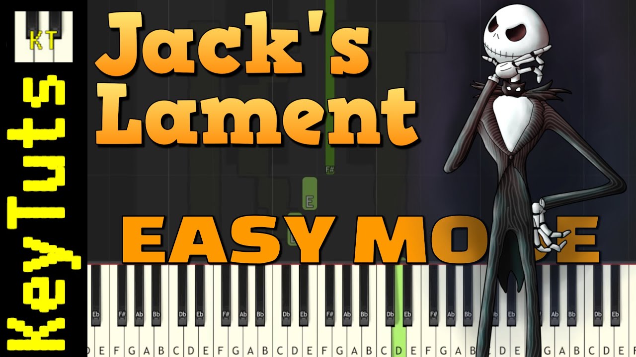 Jack’s Lament [Nightmare Before Christmas] - Easy Mode [Piano Tutorial] (Synthesia)