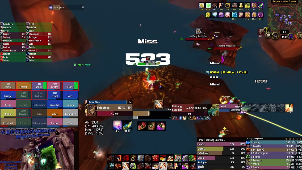 TBC Fury Warrior - SSC The Lurker Below take #2 - 1560 DPS - Keyboard Warriors - Golemagg server