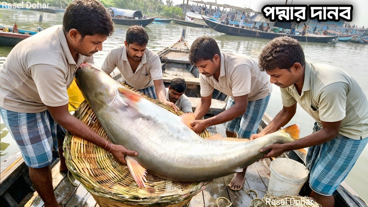 কার সাহস হবে এই মাছ কিনতে ২ বার নিলাম উঠলো পদ্মার দানব। সঠিক দাম পেলাম না জেলে। today moinutghat. 