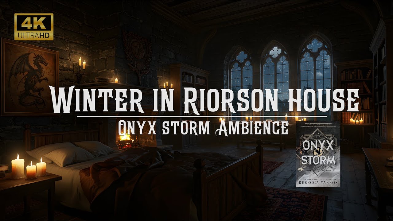 Winter Night In Riorson House | Onyx Storm Ambience - Reading Ambience