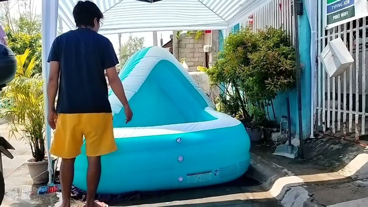 Deflating our portable swimming pool | ay shala