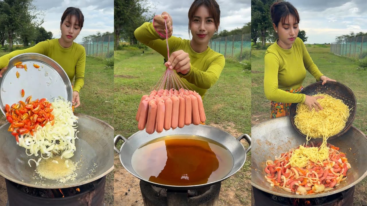 How to cook hotdog recipe with noodle
