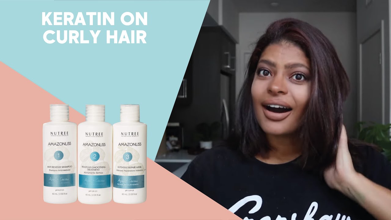 Keratin on curly hair