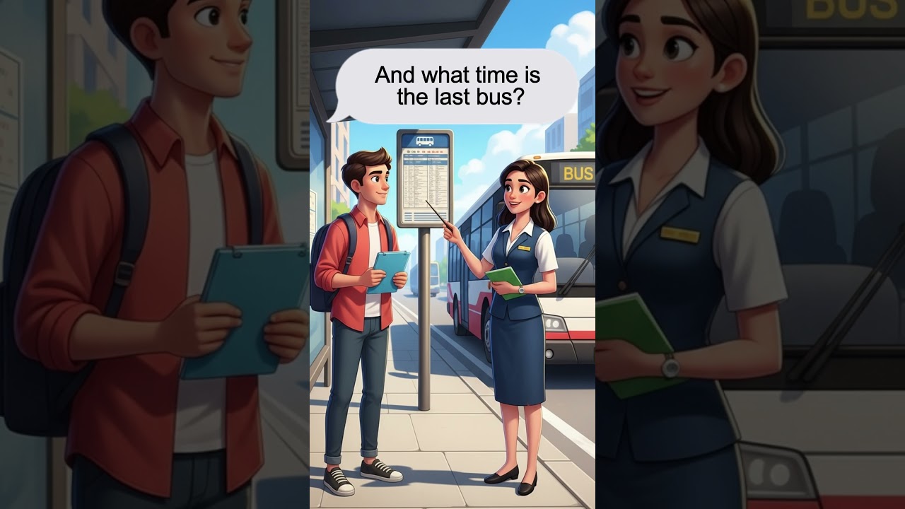 🚌🚏 English Speaking Practice | Useful Bus Stop Conversation for Beginners #shorts
