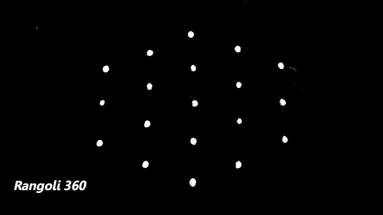 Rangoli 360 Lakshmi : 5*3 dots Latest Sangu rangoli | Beginners rangoli | Easy & simple rangoli