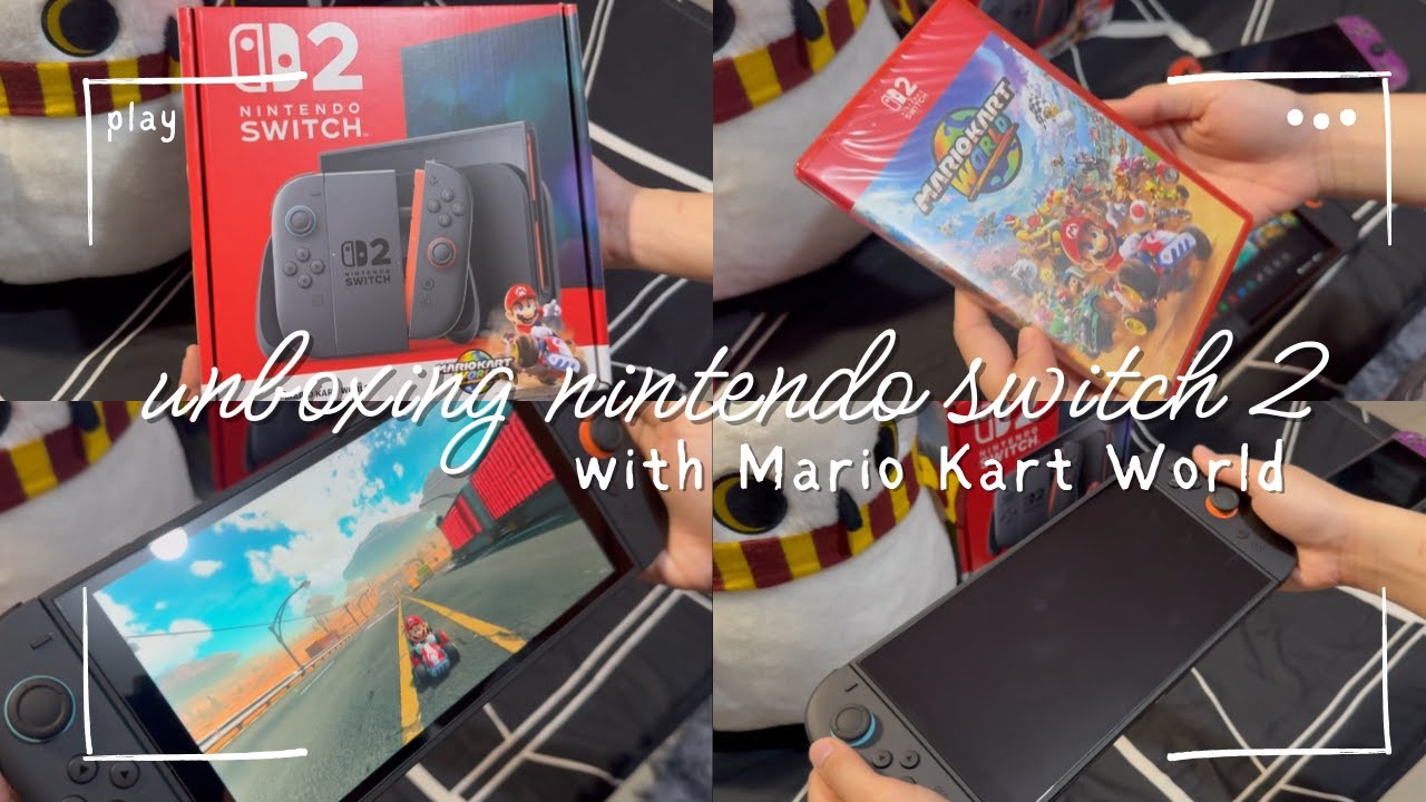 unboxing nintendo switch 2 with mario kart world ✧˖°.  an unboxing vlog