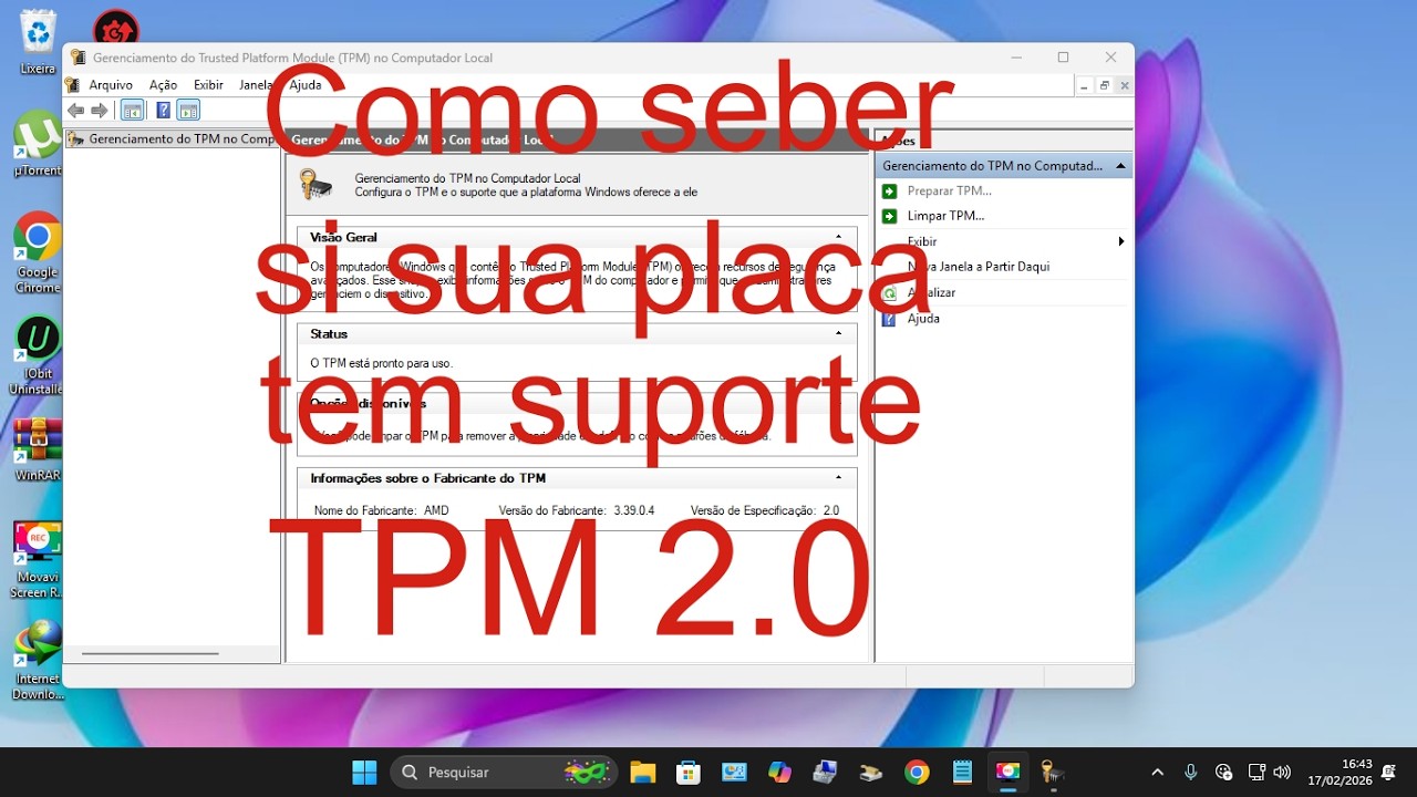 Como seber si sua placa tem suporte TPM 2.0 assista o video