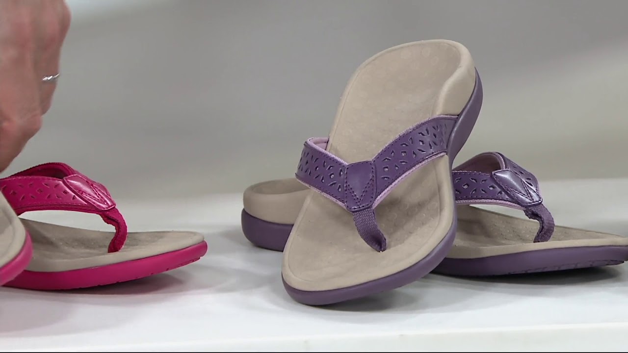 Vionic Leather Thong Sandals - Tide Anniversary on QVC