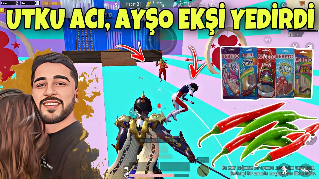 HER ÖLDÜĞÜMDE ZIT 2 ÜRÜN YEDİM, HEM ACI BİBER HEM EKŞİ JELİBON! -PUBG MOBİLE