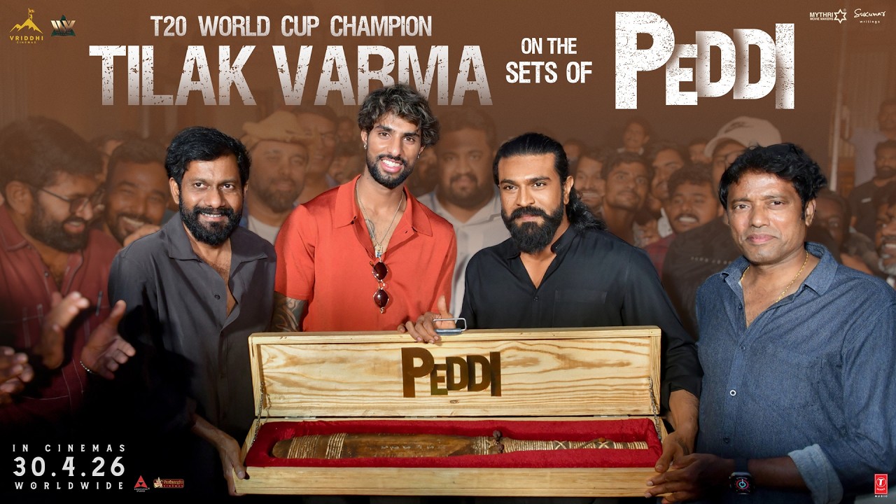 Tilak Varma on The Sets of PEDDI | Ram Charan | Buchi Babu Sana | Janhvi Kapoor | AR Rahman