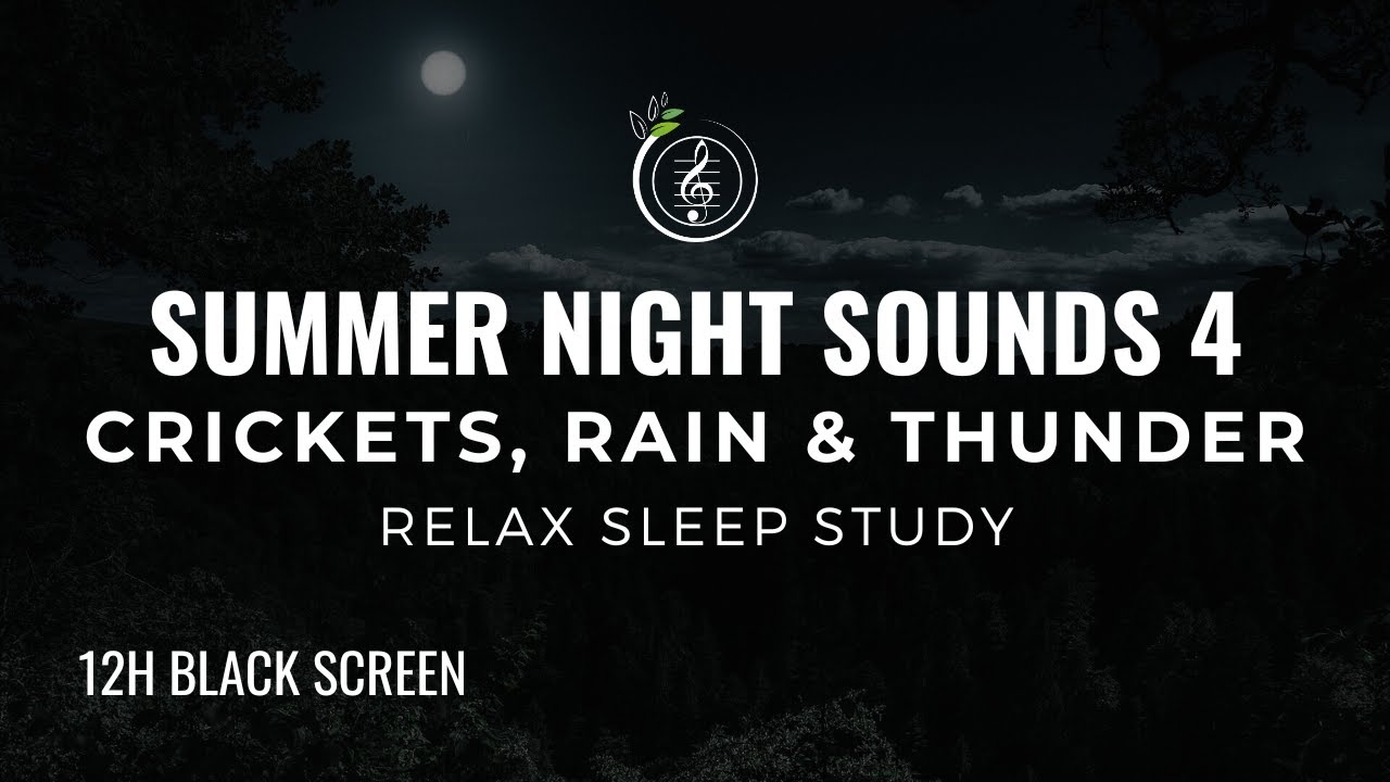 12 Hours of Calming Summer Night Sounds |4| Crickets, Rain & Thunder for Sleep & Relaxation