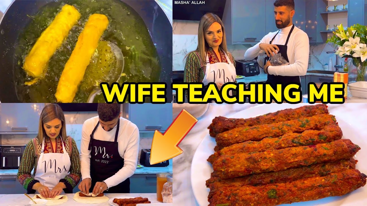 WIFE TEACHING ME HOW TO MAKE KEBAB ROLLS | **MOUTHWATERING**