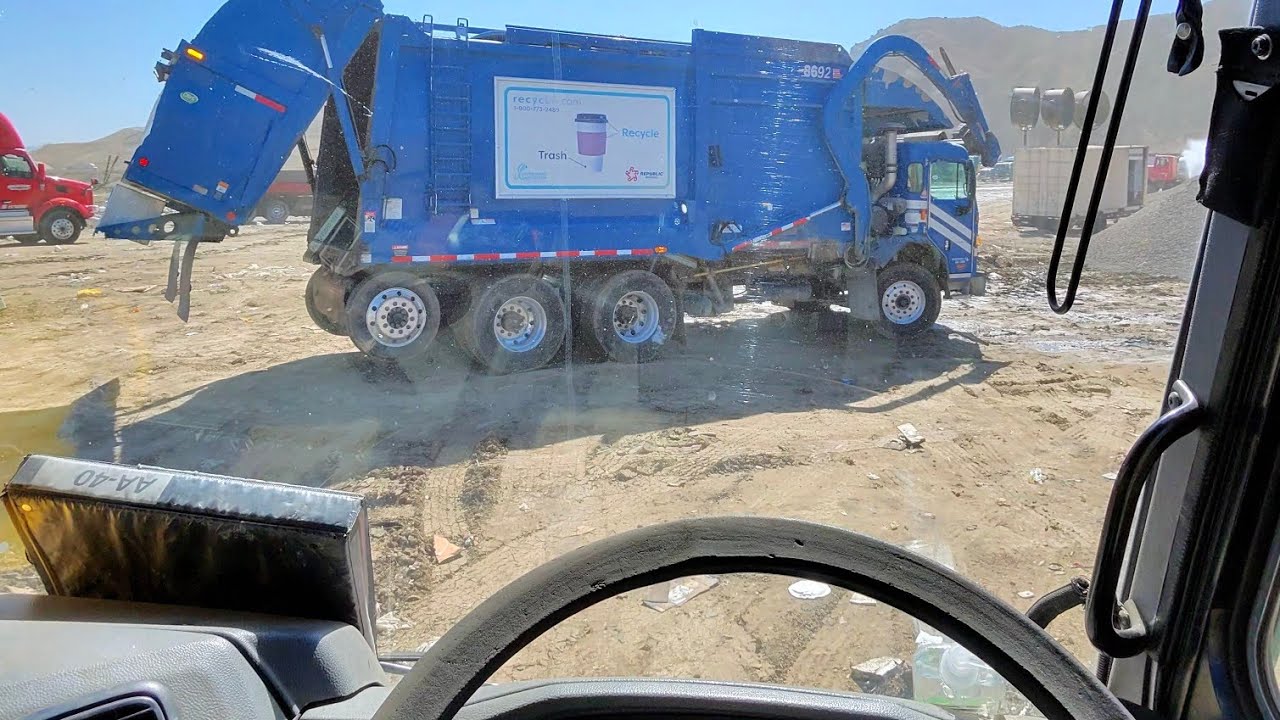 Garbage Truck POV: Overloaded Can!