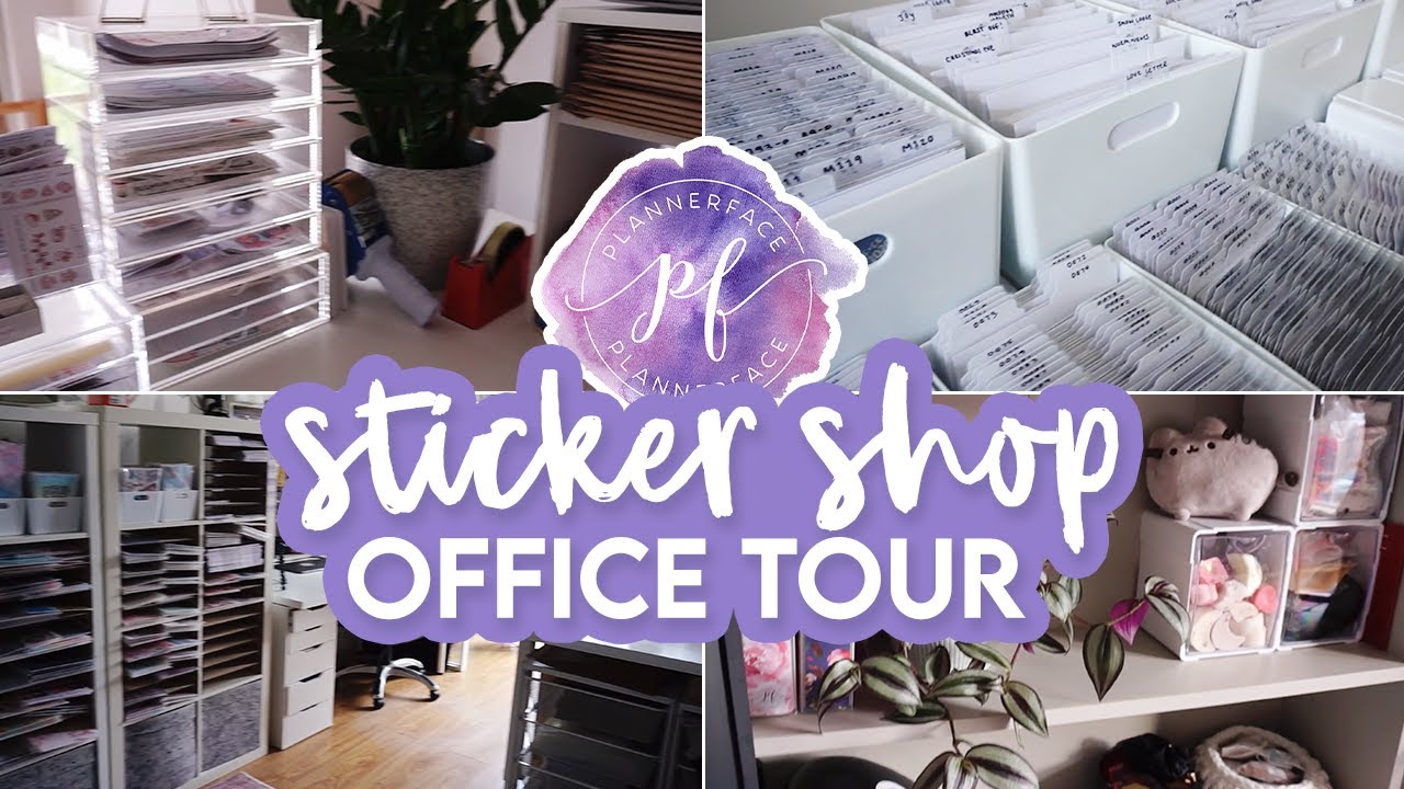 My 2020 Office Tour! Sticker Shop Owner Office Tour | Plannerface