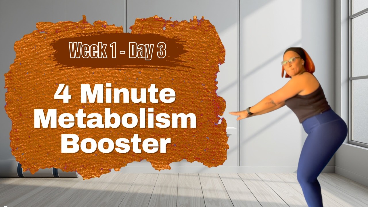 W1 DAY 3 - 4 Min Metabolism Booster | Quick At Home Workout (No Excuses)💪🔥