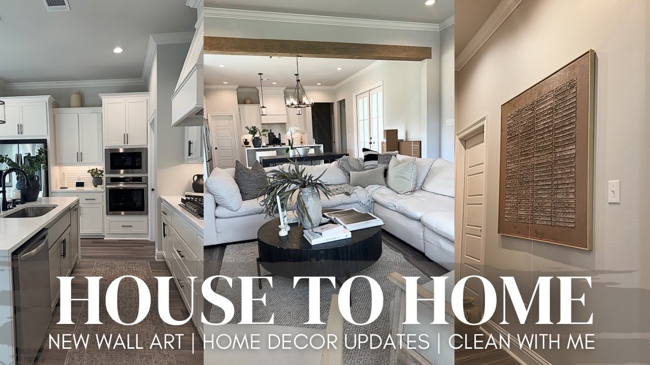 HOUSE TO HOME VLOG | modern home decor updates | new furniture + wall art | clean with me | 2024