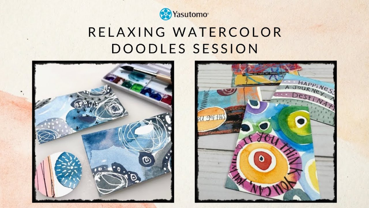 Relaxing Watercolor and Doodles Facebook Live Demo 3/31/2023