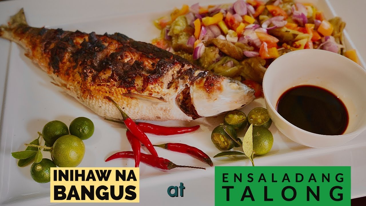 Inihaw na Bangus & Ensaladang Talong/Charcoal Grilled Milkfish with Eggplant Salad