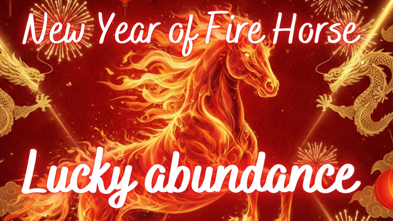 Year of the fire horse. Lucky abundance energy. Chinese New Year 2026